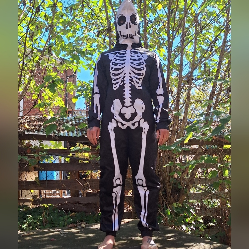 Stylish Black and White Skeleton Jumpsuit